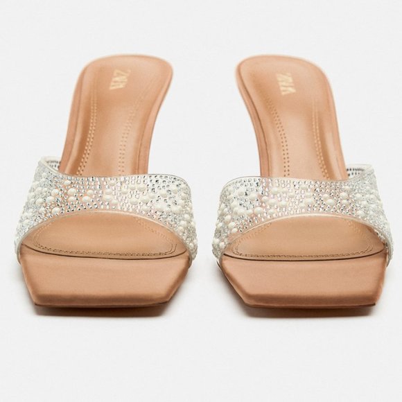 BLOGGER'S FAVE! Zara Rhinestone Heels With Beads NWT - Picture 9 of 12
